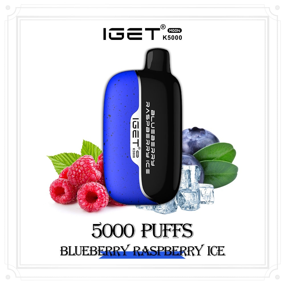 IGET MOON BLUEBERRY RASPBERRY ICE 5000 PUFFS