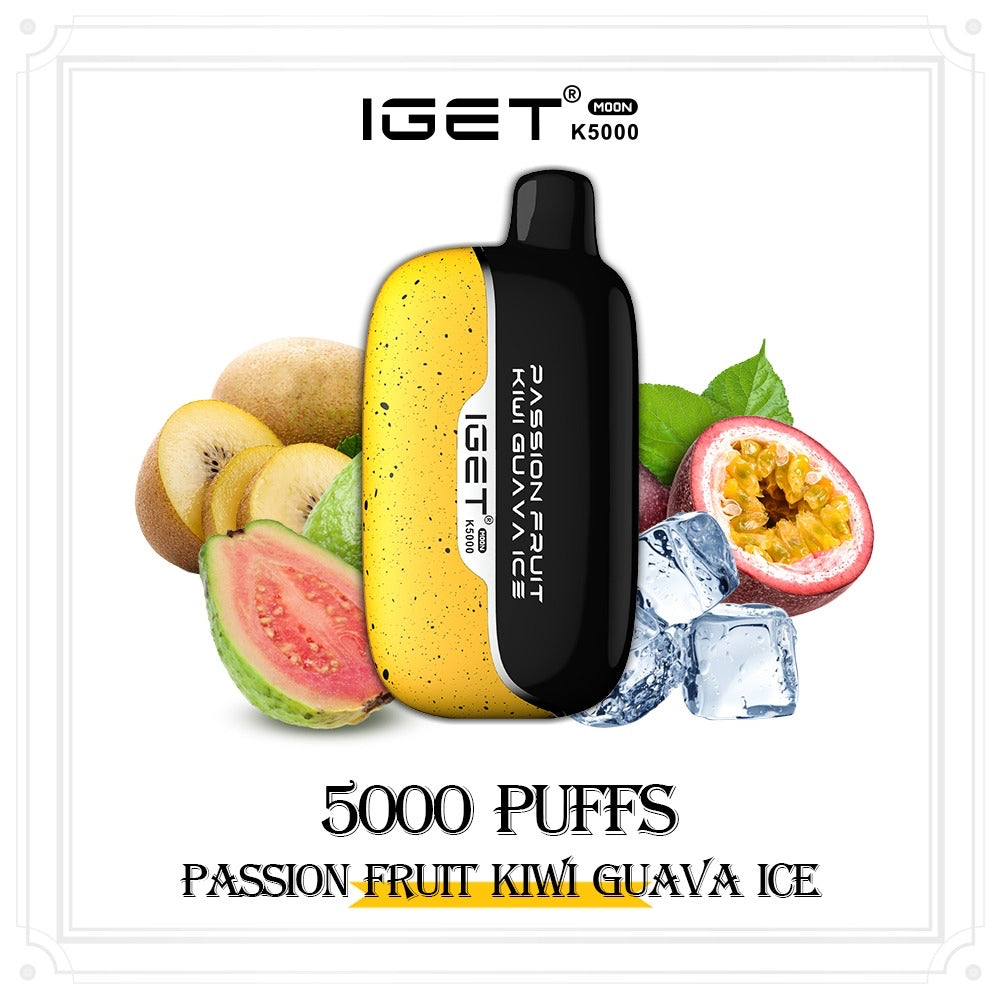 IGET MOON PASSION FRUIT KIWI GUAVA ICE 5000 PUFFS