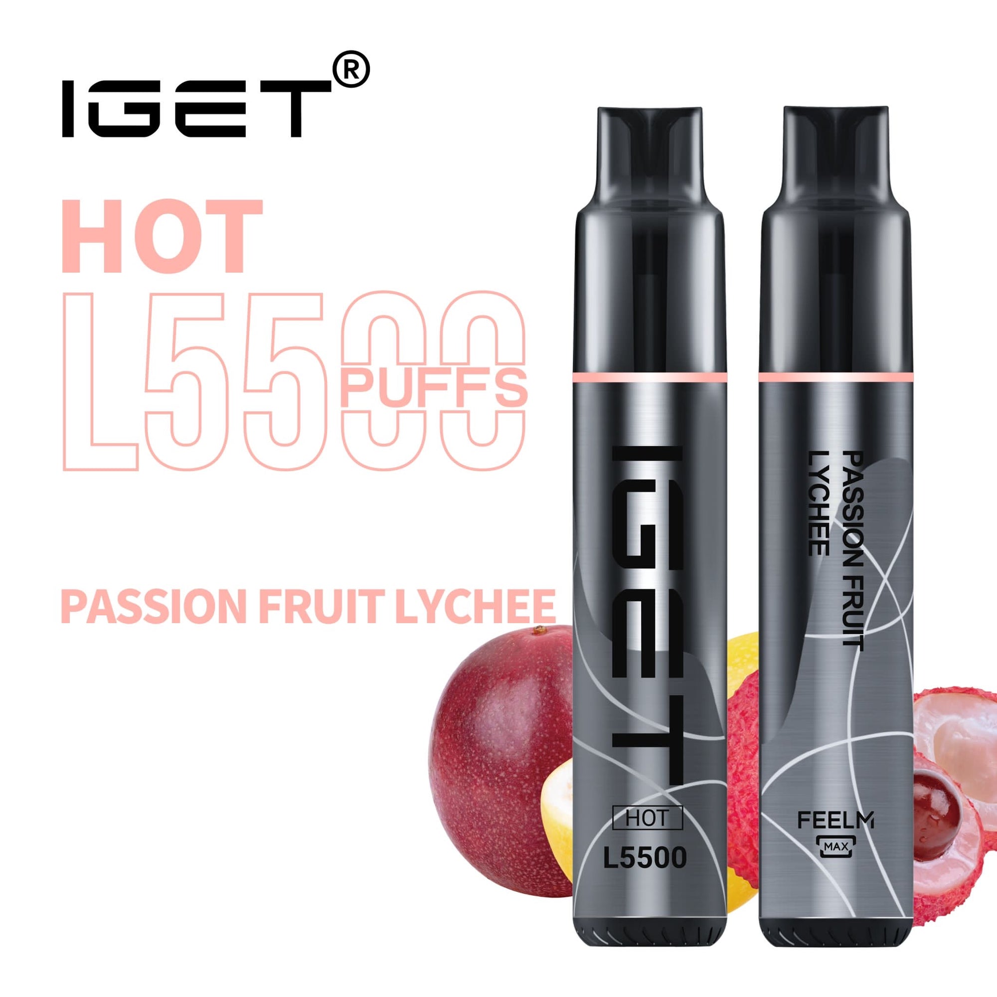 IGET HOT PASSION FRUIT LYCHEE 5500 PUFFS
