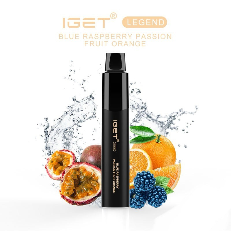 IGET LEGEND BLUE RASPBERRY PASSION FRUIT ORANGE 4000 PUFFS