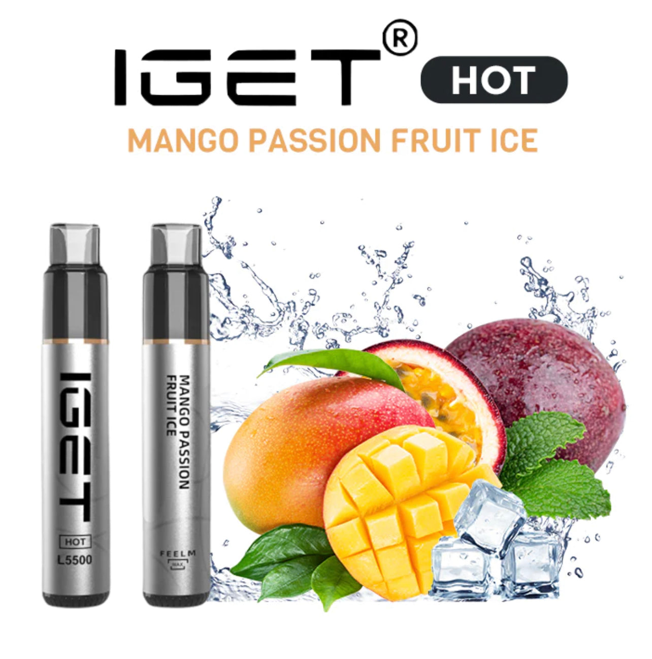 IGET HOT MANGO PASSION FRUIT ICE 5500 PUFFS